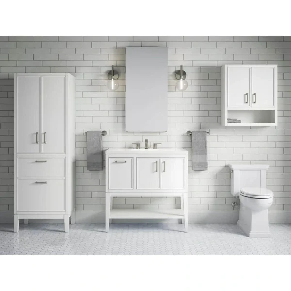 KOHLER Winnow 36.06in. Single Sink Freestanding White Bath Vanity with White Quartz Top Assembled