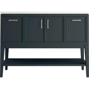 KOHLER Winnow 48.12in. Single Sink Freestanding Slate Grey Bath Vanity with White Quartz Top Assembled