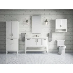 KOHLER Winnow 48.12in. Single Sink Freestanding White Bath Vanity with White Quartz Top Assembled