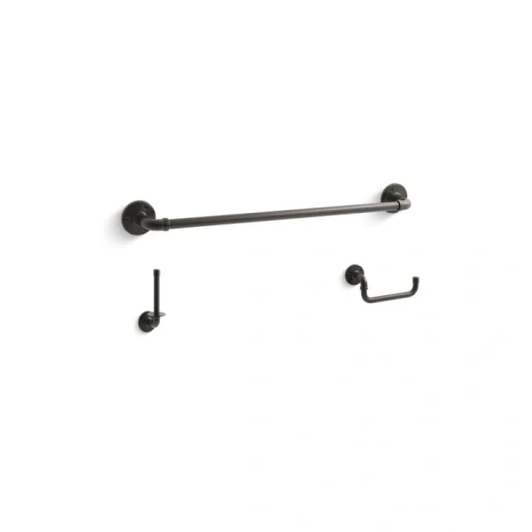 KOHLER Worth 3-Piece Bathroom Hardware Set in Oil-Rubbed Bronze