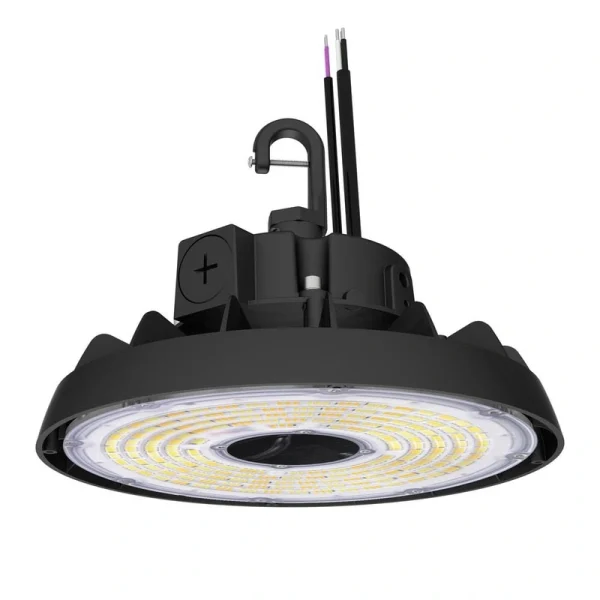 Lecoht 10 in. 150W Integrated LED Dimmable Black High Bay Light UFO 5000K 20250 Lumens IP65
