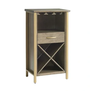 Leick Home 12-Bottle Brownbronze Wood Wine Cabinet Panel