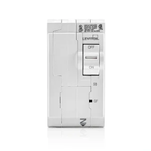 Leviton “Leviton Branch Circuit Breaker, GFCI, 2-Pole, 50 Amp, 120-Volt/240-Volt and 120-Volt/208-Volt”