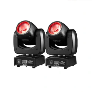 Lukyamzn 4 in 1 LED Moving Head DJ lights Mini Beam Stage Lights RGBW Sound for Disco Party Stage Lighting – (2-Pack)