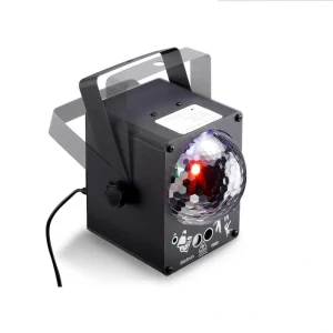 Lukyamzn 60 RGB LED Changing Disco Stage Light with Sound Activated and Bietrun Laser Rave Flashing Strobe Lights, Remote Control