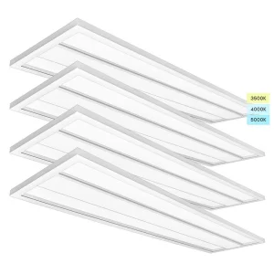 LUXRITE 1 ft. x 4 ft. 2750/3300/3850 Lumens Integrated LED Panel-Light 3 Color Options 3500K/4000K/5000K Dimmable (4-Pack)