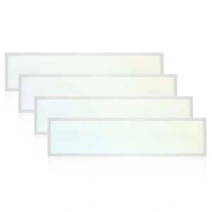 LUXRITE 1 x 4 ft. Integrated LED Flat Panel Light, 5CCT 3000K – 6500K, 20 /30 /40W 5000 Lumens 0-10-Votls Dimmable ETL 4-Pack