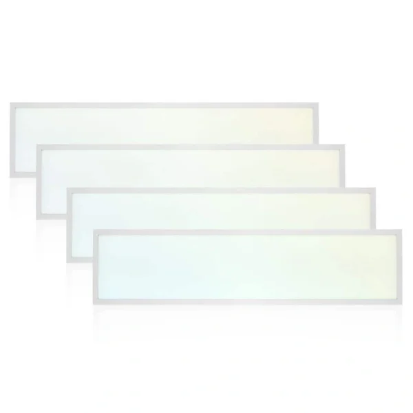 LUXRITE 1 x 4 ft. Integrated LED Flat Panel Light, 5CCT 3000K – 6500K, 20 /30 /40W 5000 Lumens 0-10-Votls Dimmable ETL 4-Pack