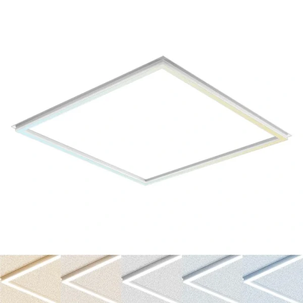 LUXRITE 2 ft. x 2 ft. Frame LED Panel Lights, 5CCT, 2600/3900/5200 Lumens, 20-Watt/30-Watt/40-Watt, Dimmable, Damp Rated, ETL