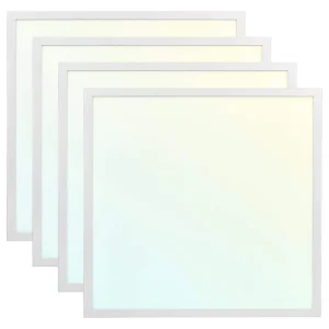 LUXRITE 2 ft. x 2 ft. Integrated LED Flat Panel Light 30/35/40-Watt 3 Color Selectable, 3750/4375/5000 Lumens ETL DLC (4-Pack)