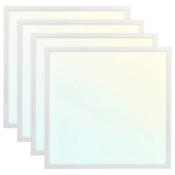 LUXRITE 2 ft. x 2 ft. Integrated LED Flat Panel Light 30/35/40-Watt 3 Color Selectable, 3750/4375/5000 Lumens ETL DLC (4-Pack)