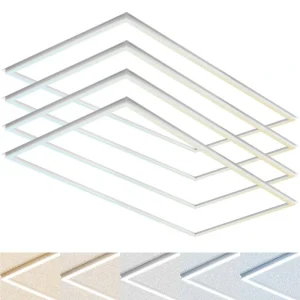 LUXRITE 2 ft. x 4 ft. Frame LED Panel Lights, 5CCT, 5200/6500/7800 Lumens, 40W/50W/60 Watt, Dimmable, Damp Rated, ETL 4 Pack