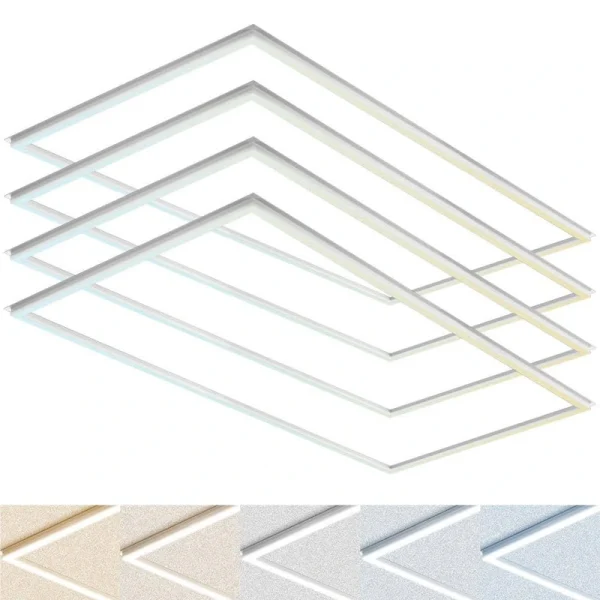 LUXRITE 2 ft. x 4 ft. Frame LED Panel Lights, 5CCT, 5200/6500/7800 Lumens, 40W/50W/60 Watt, Dimmable, Damp Rated, ETL 4 Pack