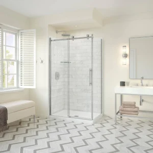 MAAX Odyssey SC 48 in. x 32 in. x 78 in. 8mm Sliding Shower Door for Corner Installation with Clear glass in Chrome