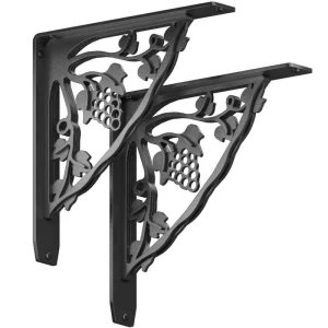 Madeira 12 in. L Black Iron Heavy Duty Shelf Bracket (2-Pack) T726935616