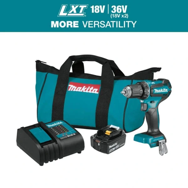 Makita 18V LXT Lithium-Ion Brushless Cordless 1/2 in. Driver-Drill Kit, 3.0Ah
