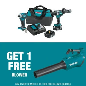 Makita 18V LXT Lithium-Ion Brushless Cordless Combo Kit 5.0 Ah (2-Piece) with bonus 116 MPH 459 CFM 18V LXT Brushless Blower
