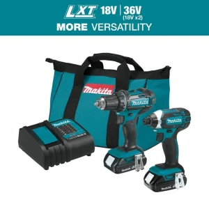 Makita 18V LXT Lithium-Ion Cordless Compact 2-Piece Combo Kit 1.5 Ah (Driver-Drill/Impact Driver)