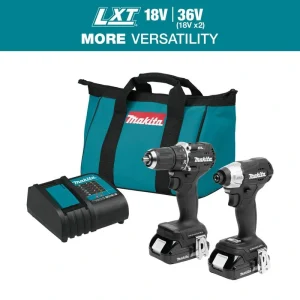 Makita 18V LXT Sub-Compact Lithium-Ion Brushless Cordless 2-piece Combo Kit (Driver-Drill/Impact Driver) 1.5Ah