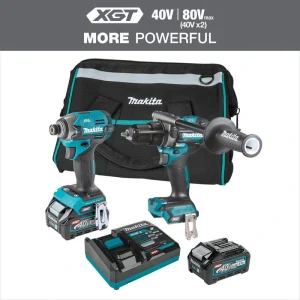 Makita 40-Volt maximum XGT Brushless Cordless 2-Piece, Combo Kit (Hammer Driver-Drill/Impact Driver) 2.5Ah/4.0Ah