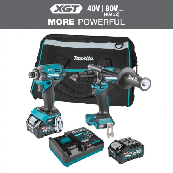 Makita 40-Volt maximum XGT Brushless Cordless 2-Piece, Combo Kit (Hammer Driver-Drill/Impact Driver) 2.5Ah/4.0Ah
