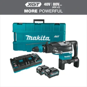 Makita 40V max X2 XGT (80V max) Brushless Cordless 2 in. AVT Rotary Hammer Kit, AFT, AWS Capable (4.0 Ah)