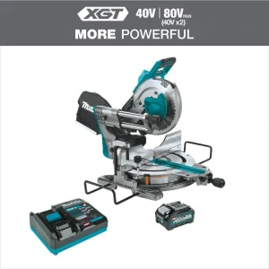 Makita 40V max XGT Brushless Cordless 10 in. Dual-Bevel Sliding Compound Miter Saw Kit, AWS Capable (4.0Ah)