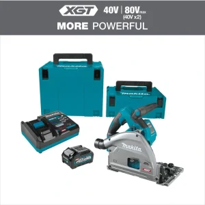 Makita 40V max XGT Lithium-Ion Brushless Cordless 6-1/2 in. Plunge Circular Saw Kit, AWS Capable, (4.0Ah)