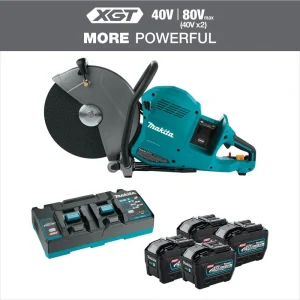 Makita 80V max (40V max X2) XGT Brushless Cordless 14 in. Power Cutter Kit with 4 Batteries (8.0Ah)