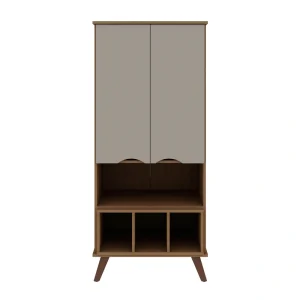 Manhattan Comfort Hampton Maple Cream 6-Shelf Office Cabinet