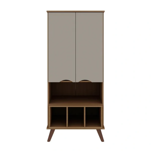 Manhattan Comfort Hampton Maple Cream 6-Shelf Office Cabinet