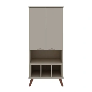 Manhattan Comfort Hampton Off White 6-Shelf Office Cabinet