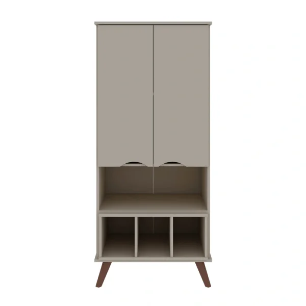Manhattan Comfort Hampton Off White 6-Shelf Office Cabinet