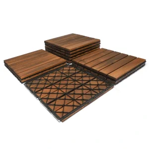 Maocao Hoom 12-in x 12-in Brown Prefinished Pressure Treated Wood Deck Tile (10-sq ft) T726915446