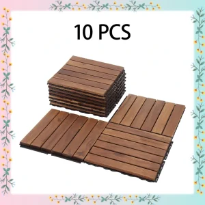 Maocao Hoom 12-in x 12-in Brown Prefinished Pressure Treated Wood Deck Tile (10-sq ft) T726915582
