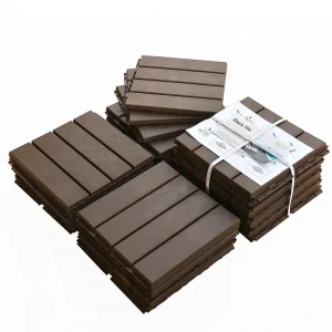Maocao Hoom 12-in x 12-in Dark Brown Prefinished Pressure Treated Vinyl/Plastic Deck Tile (27-sq ft) T726915028