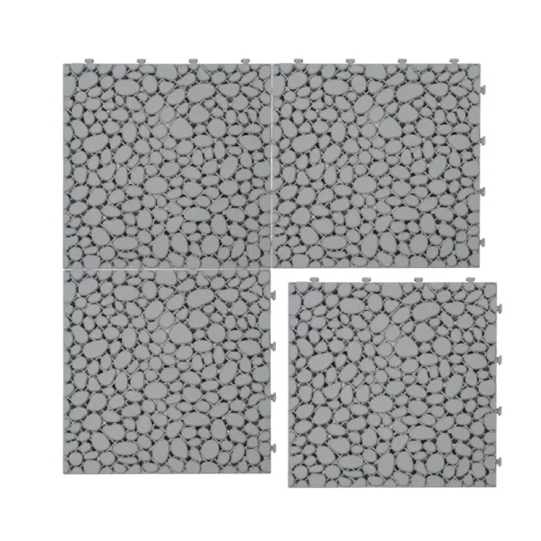Maocao Hoom 12-in x 12-in Gray Prefinished Pressure Treated Vinyl/Plastic Deck Tile (12-sq ft)
