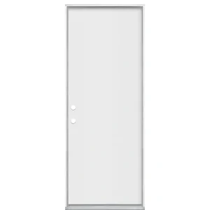 Masonite 30 in. x 80 in. Premium Flush Right-Hand Inswing Primed White Steel Prehung Front Exterior Door