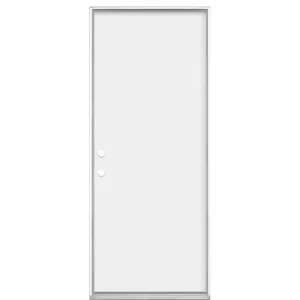 Masonite 32 in. x 80 in. Premium Flush Right-Hand Inswing Primed Steel Prehung Front Exterior Door No Brickmold
