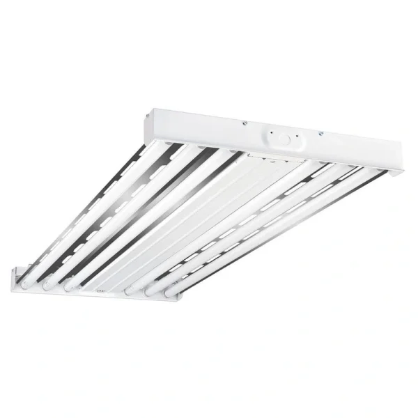 Metalux 4 ft. 6-Lamp White Industrial Grade T8-Fluorescent High Bay Light Fixture with Wide Spectrum Reflector