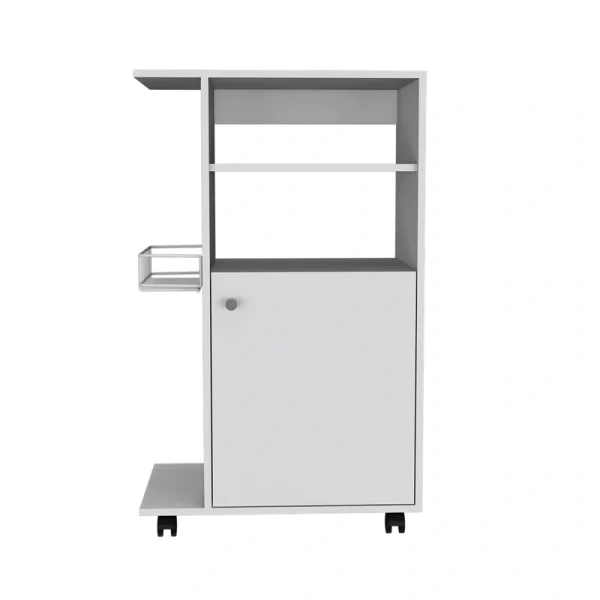 Miki Shinly White Mdf Base with Mdf Top Rolling Kitchen Cart (23.6-in x 14.96-in x 38.58-in)