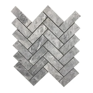 Milestone Epic Imperial Gray Heringbone 12 x 15 Porcelain Mosaic Tile