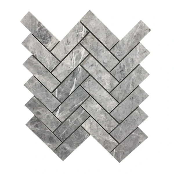 Milestone Epic Imperial Gray Heringbone 12 x 15 Porcelain Mosaic Tile