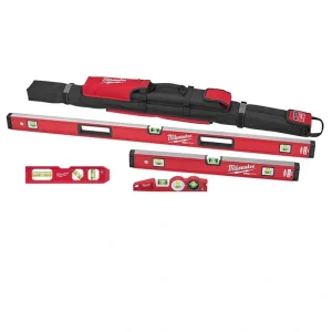 Milwaukee 10 in./24 in./48 in. REDSTICK Box Beam and Torpedo Level Set with 7 in. Billet Torpedo Level