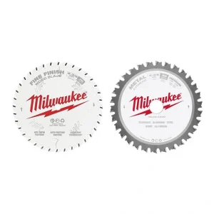 Milwaukee 5-3/8 in. x 30-Tooth Carbide Metal and Stainless Circular Saw Blade and 5-3/8 in. x 36-Tooth Fine Finish Blade (2-Pack)