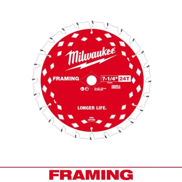 Milwaukee 7-1/4 in. x 24-Tooth Carbide Framing Circular Saw Blade