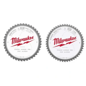 Milwaukee 8 in. x 50-Tooth  Carbide Thin Metal, Stainless and 8 in. x 42-Tooth Carbide Metal, Stainless Circular Saw Blade(2-Pack)