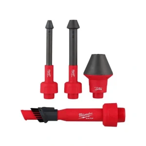Milwaukee AIR-TIP 1-1/4 in. – 2-1/2 in. Conduit Line Puller Attachment and 2-IN-1 Utility Brush For Wet/Dry Shop Vacuums (4-Piece)