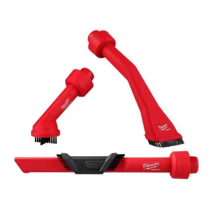 Milwaukee AIR-TIP 1-1/4 in. – 2-1/2 in. Cross Brush Tool, 3-IN-1 Crevice and Brush Tool, and Claw Utility Nozzle w/Brushes