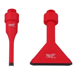 Milwaukee AIR-TIP 1-1/4 in. – 2-1/2 in. Non-Marring Crevice Tool and Utility Nozzle Kit For Wet/Dry Shop Vacuums (2-Piece)